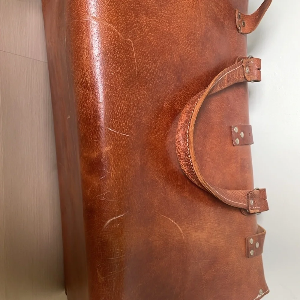 Vintage genuine Leather weekender travel bag
